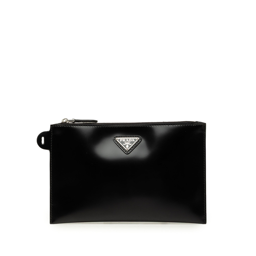 Pre-Loved Prada Spazzolato Leather Clutch